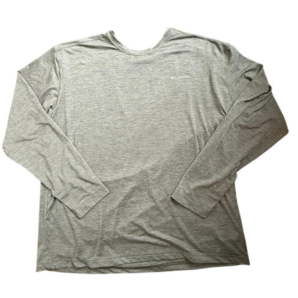 Columbia Men's Heathered Gray Long Sleeve Shirt, Size XL, Thin/Lightweight
